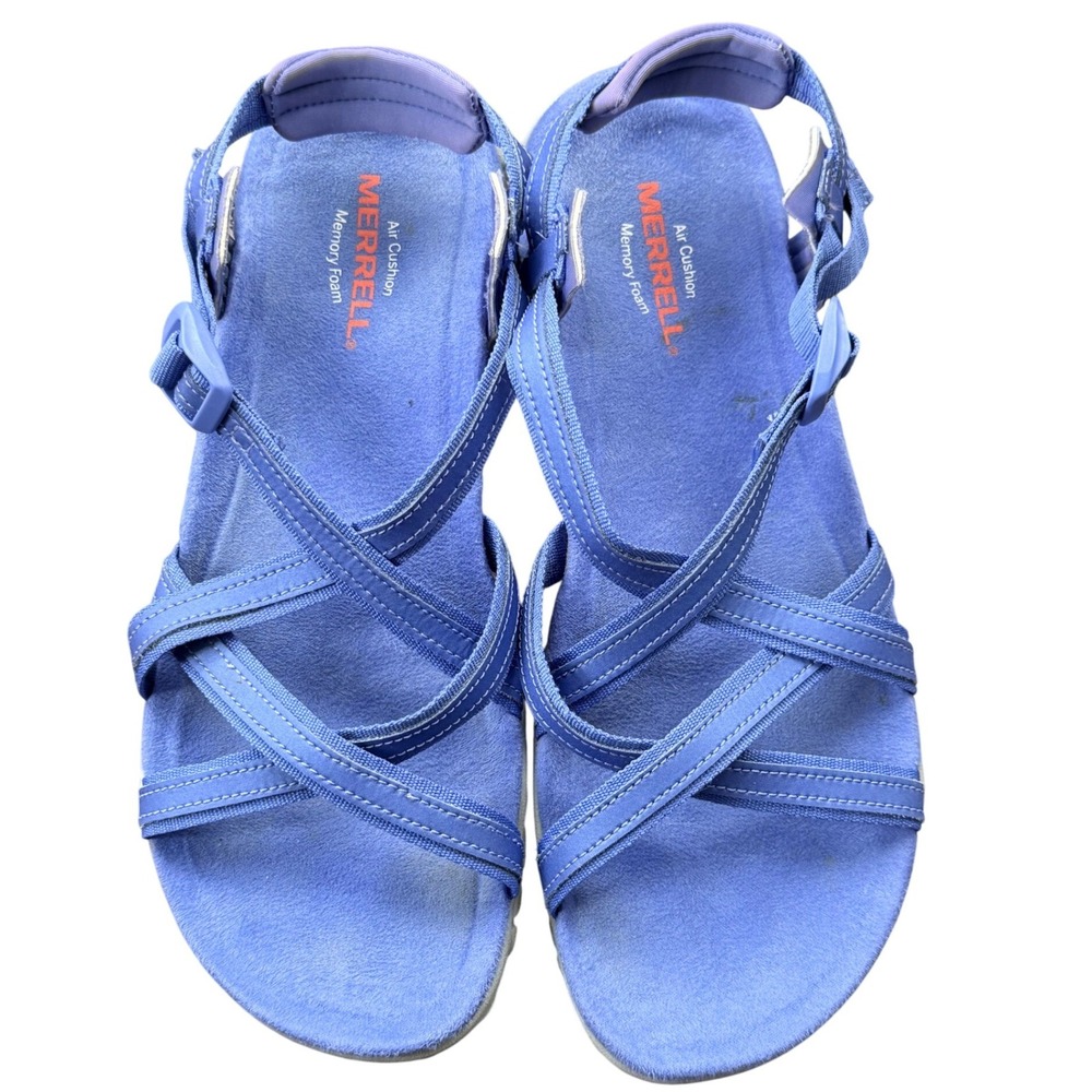 Merrell Baja Blue Strappy Performance Sandals Womens 9 Memory Foam J94024